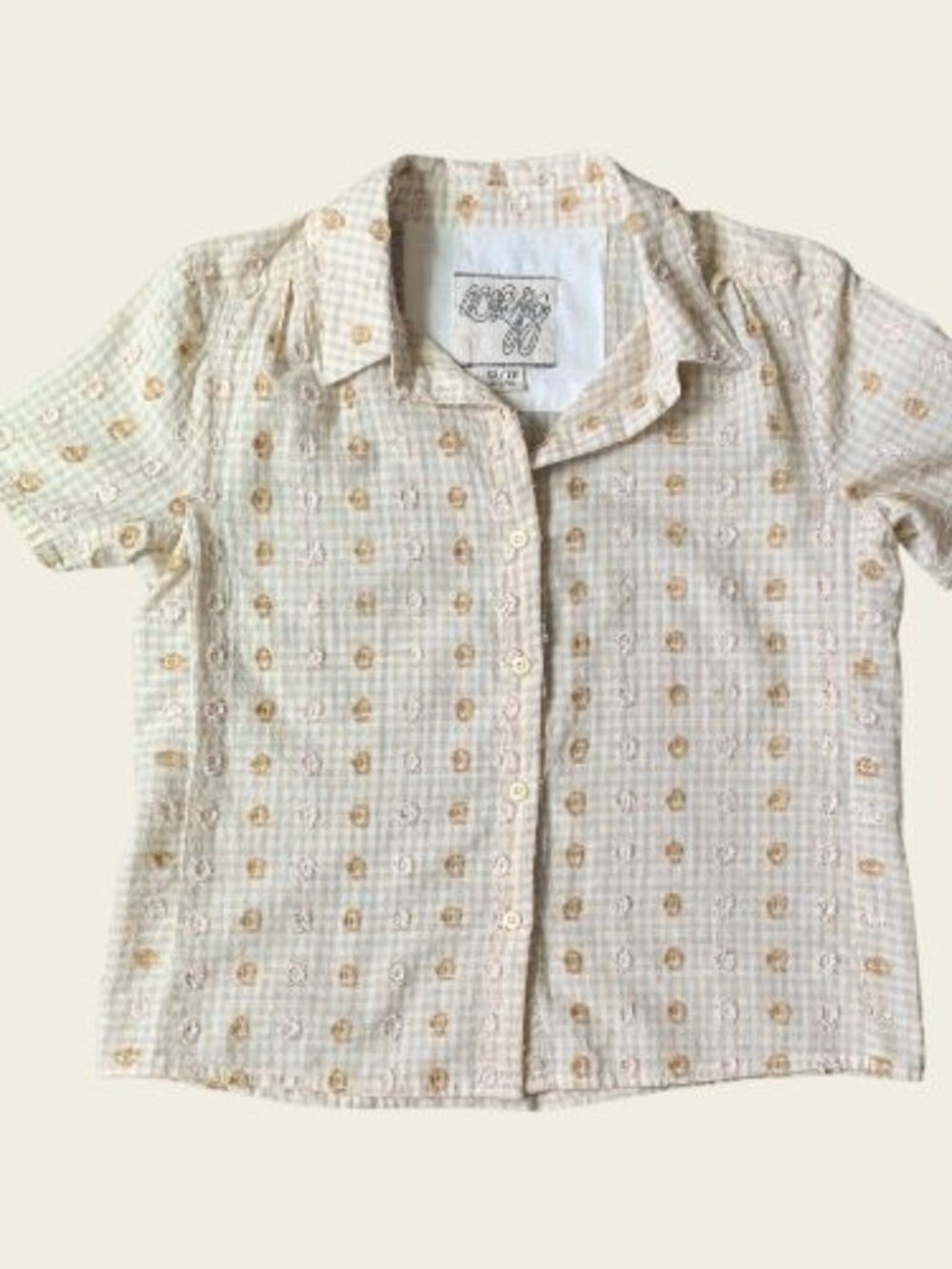 Ace & Jig Short Sleeve Button Down Blouse XS